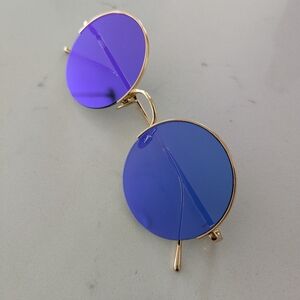 Sunday somewhere Raine Round Metal Semi-Rimless Sunglasses